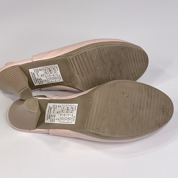 NATURE'S OWN Vegan Patent Leather Slingback Heels Pink-8 - Picture 7 of 9